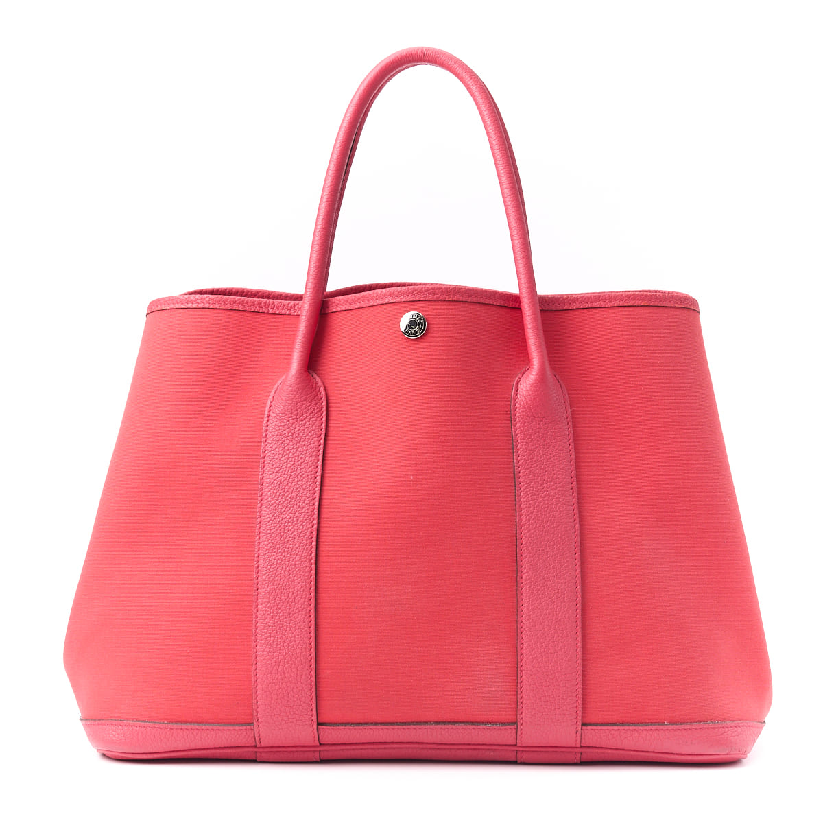 HERMES Garden Party PM Tote Bag Toile Offiche Bougainvillea Silver-Tone Hardware Pre-Owned - Vintage La Charme