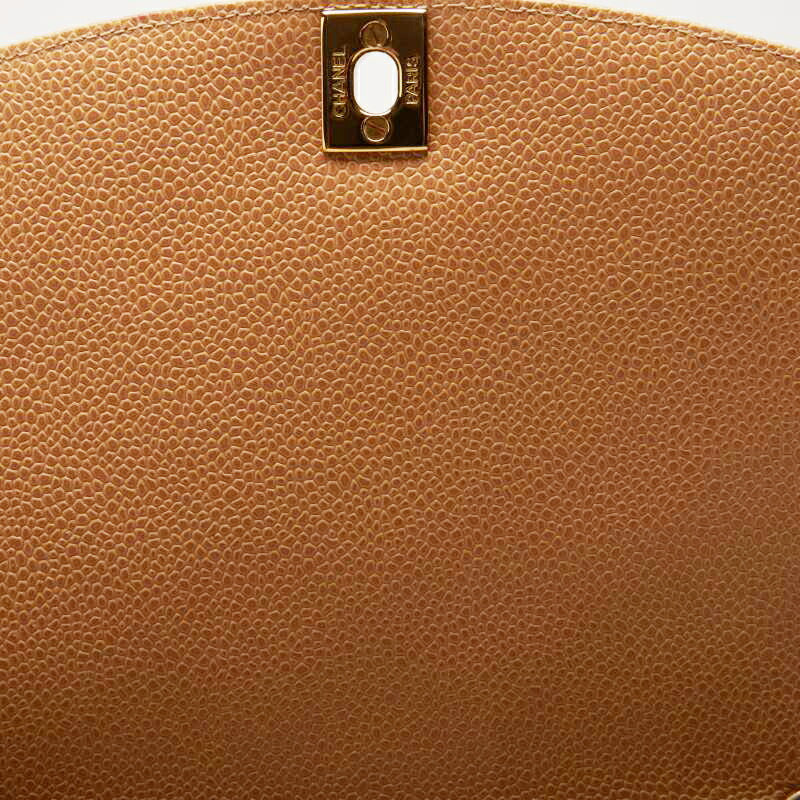 CHANEL Shoulder Bag Matelasse Diana Flap Chain Shoulder Caviar Skin Beige Gold-Tone Hardware Pre-Owned - Vintage La Charme