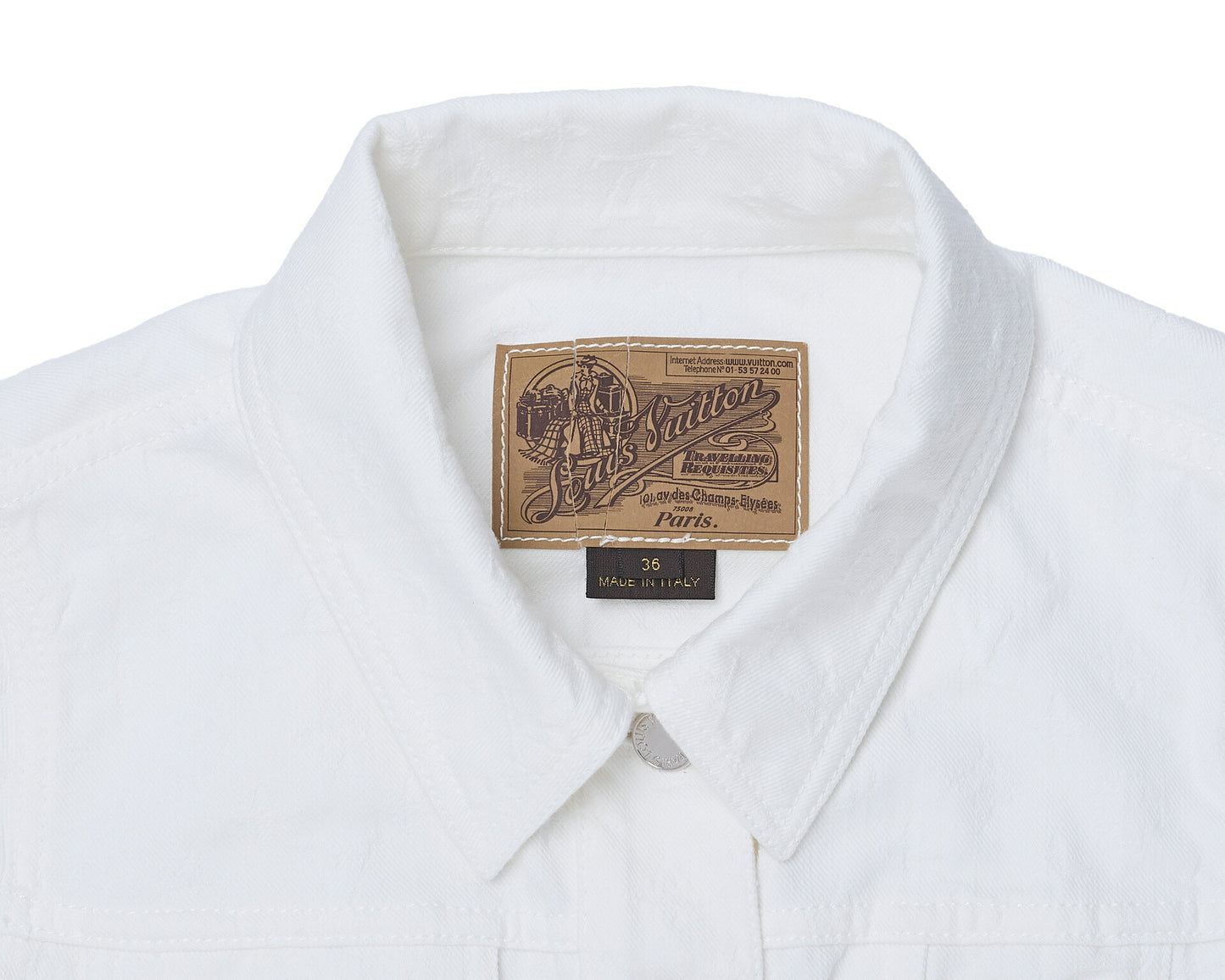 Louis Vuitton Set Up Jacket and Skirt, Monogram, Cotton, White, Silver-Tone Hardware, Pre-Owned - Vintage La Charme