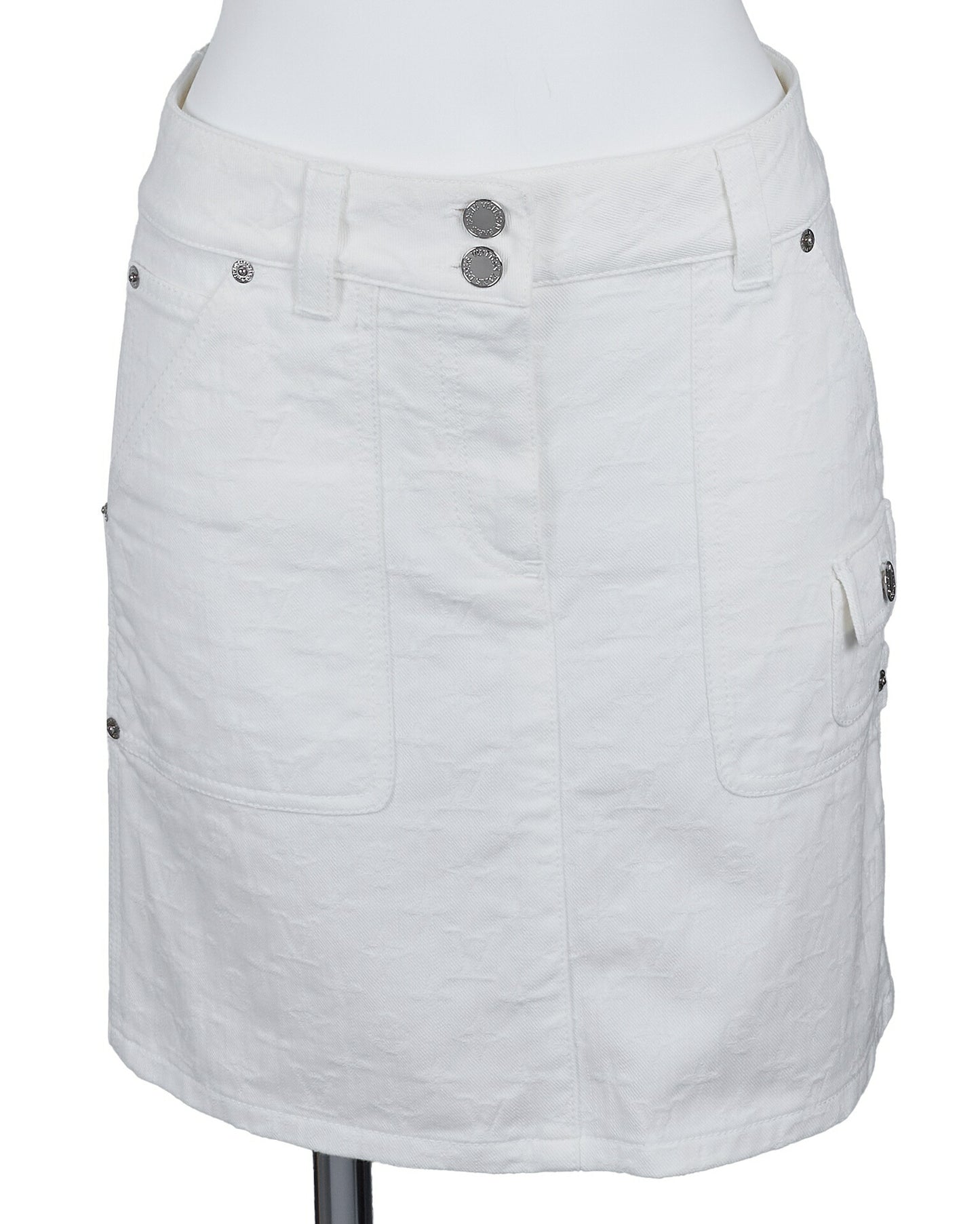 Louis Vuitton Set Up Jacket and Skirt, Monogram, Cotton, White, Silver-Tone Hardware, Pre-Owned - Vintage La Charme