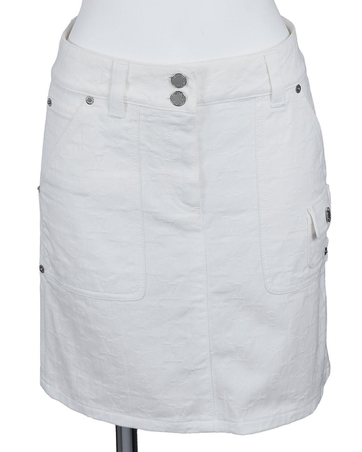 Louis Vuitton Set Up Jacket and Skirt, Monogram, Cotton, White, Silver-Tone Hardware, Pre-Owned - Vintage La Charme