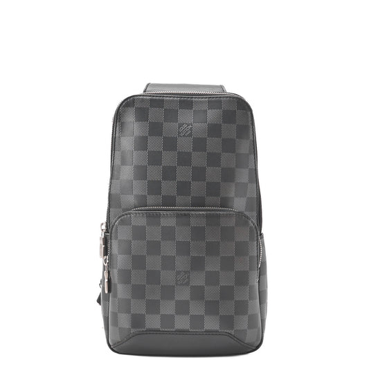 Louis Vuitton Shoulder Bag, Damier Infini, Black Noir, Silver-Tone Hardware, Pre-Owned