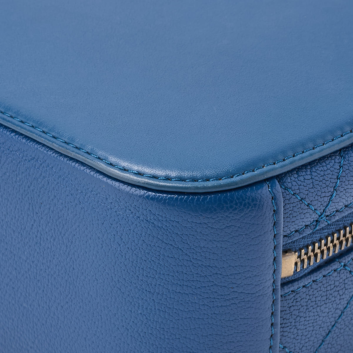 CHANEL Big Coco Top Handle 2WAY Chain Shoulder Bag Lambskin Caviar Skin Blue Gold-Tone Hardware Pre-Owned - Vintage La Charme