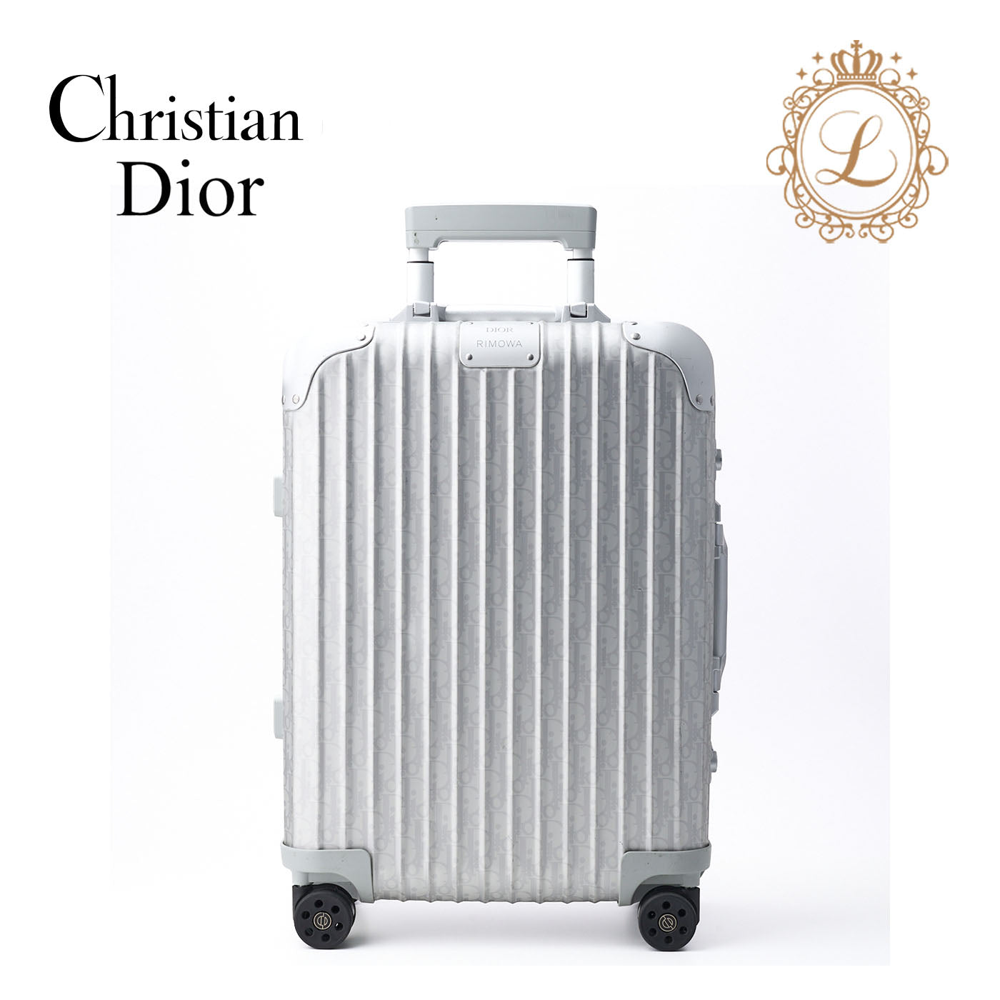 DiorRIMOWA Suitcase Oblique Aluminum Silver Gold-Tone Hardware Pre-Owned - Vintage La Charme