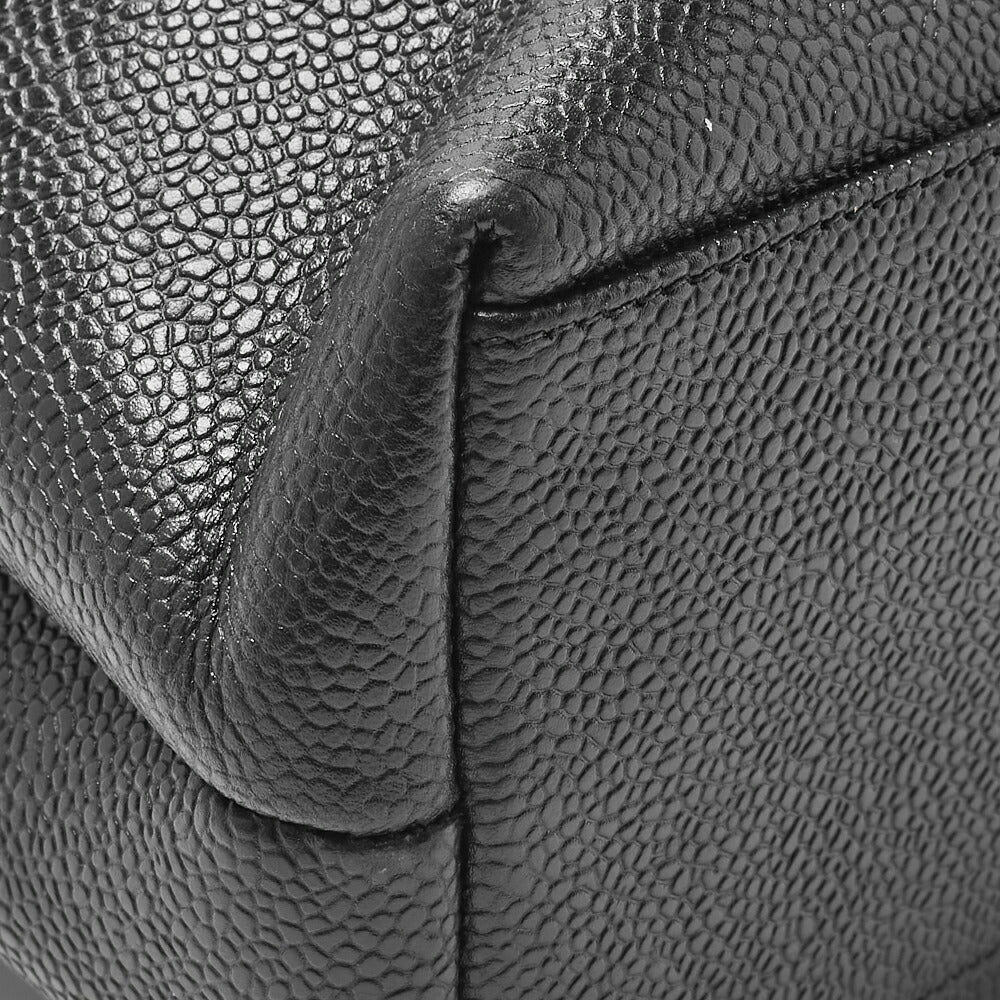 CHANEL Shoulder Bag 2WAY Outside Flap Turn Lock Caviar Skin Black Gold-Tone Hardware Pre-Owned - Vintage La Charme