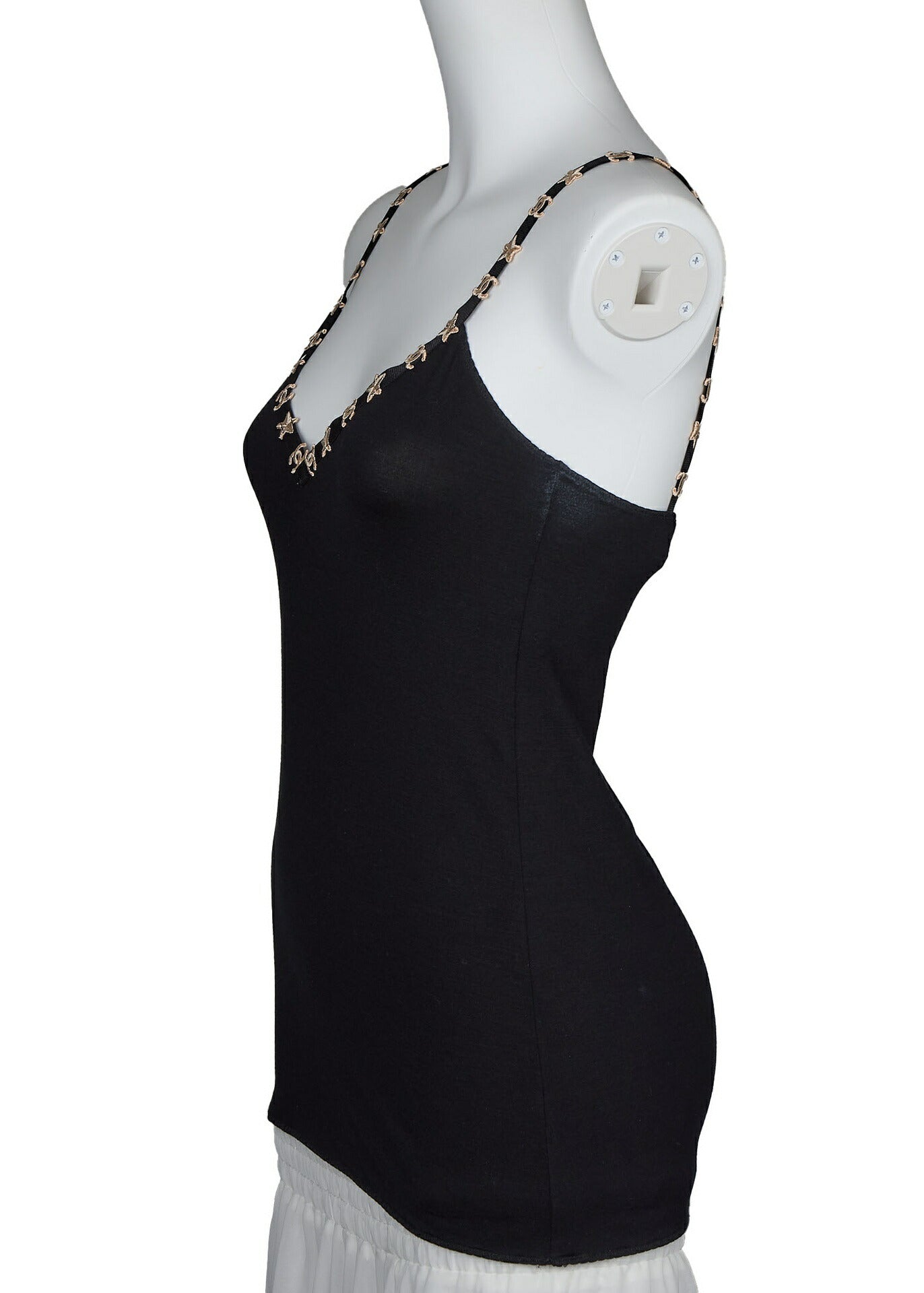 CHANEL Camisole T-Shirt, Coco Mark Star, Black, Pre-Owned - Vintage La Charme