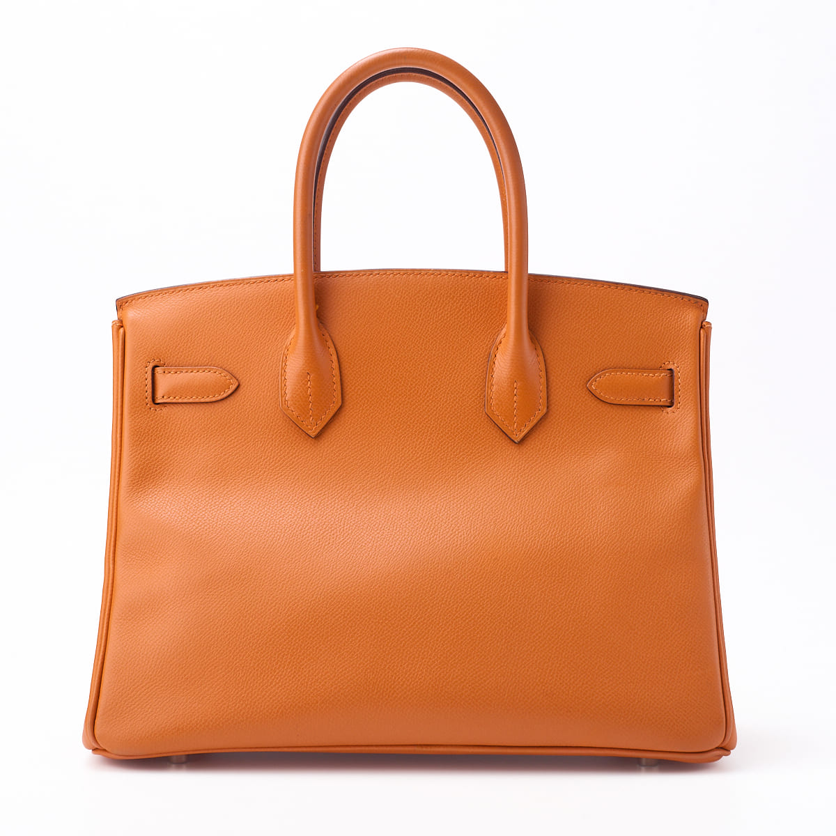 HERMES Birkin 30 Handbag Epson Orange Silver-Tone Hardware Pre-Owned - Vintage La Charme