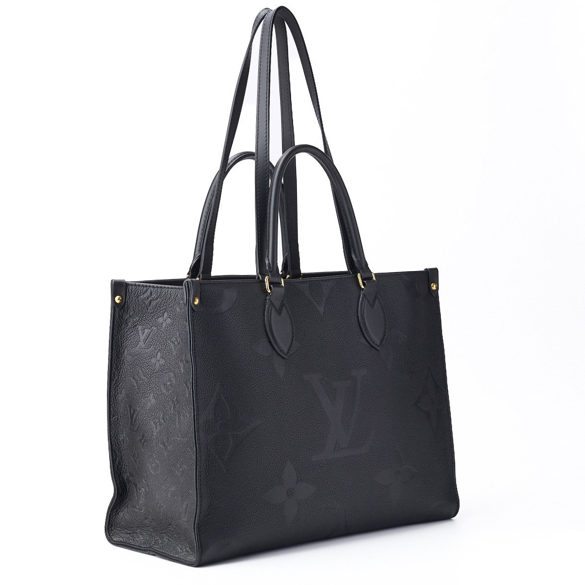 Louis Vuitton Shoulder Tote Bag 2WAY Monogram Unplanted Leather Black Gold-Tone Hardware Pre-Owned - Vintage La Charme