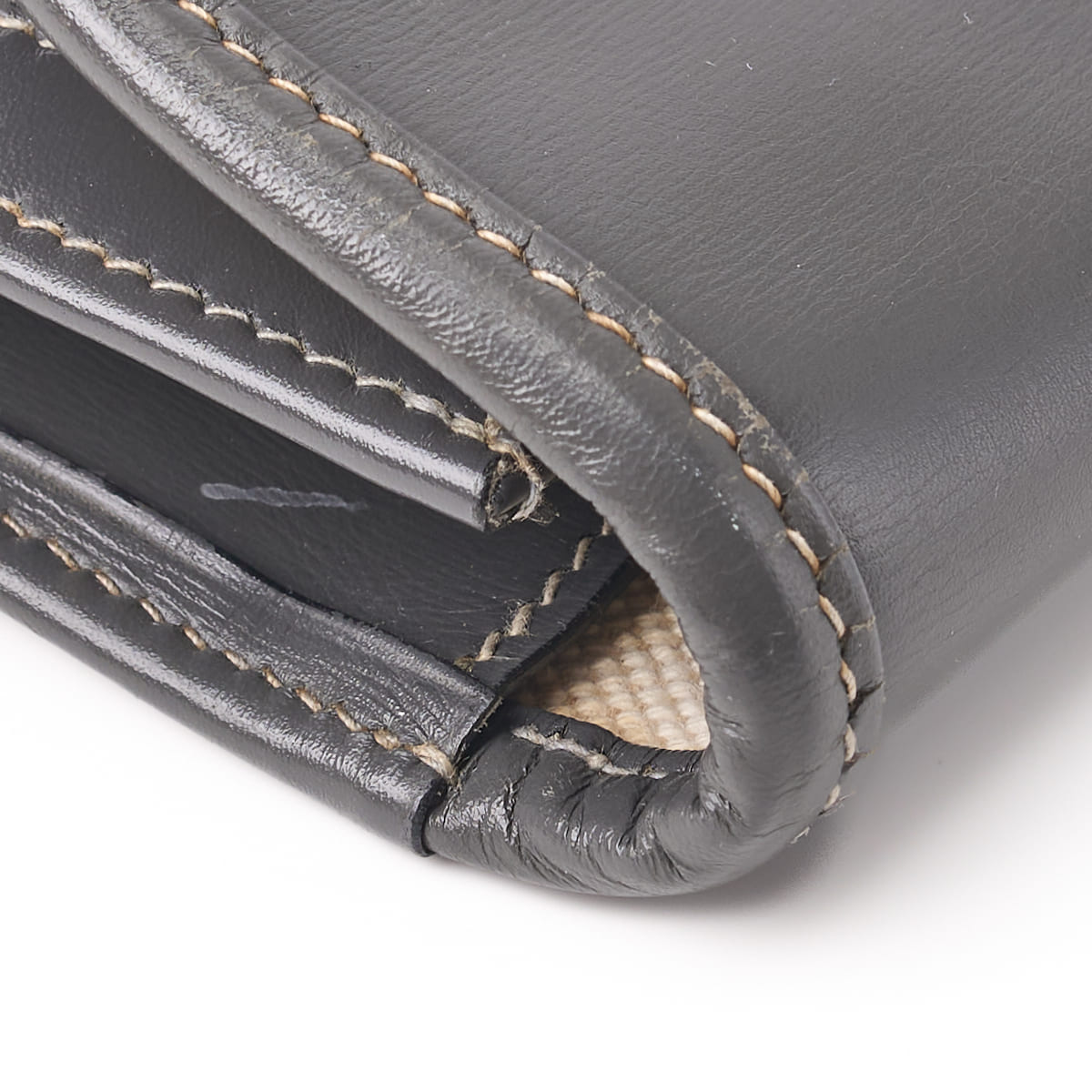 HERMES Jije PM Clutch Bag, Box Calf, Gray, Silver-Tone Hardware, Pre-Owned - Vintage La Charme