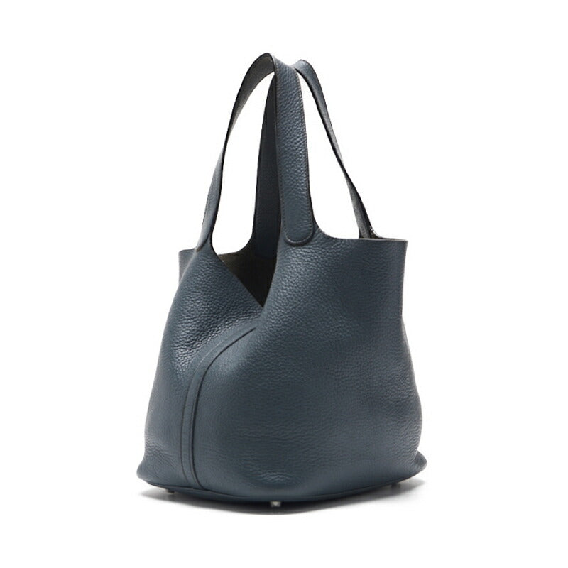 HERMES Tote Bag Picotin Rock MM Tryon Clemence Blue Orage Silver-Tone Hardware Pre-Owned - Vintage La Charme