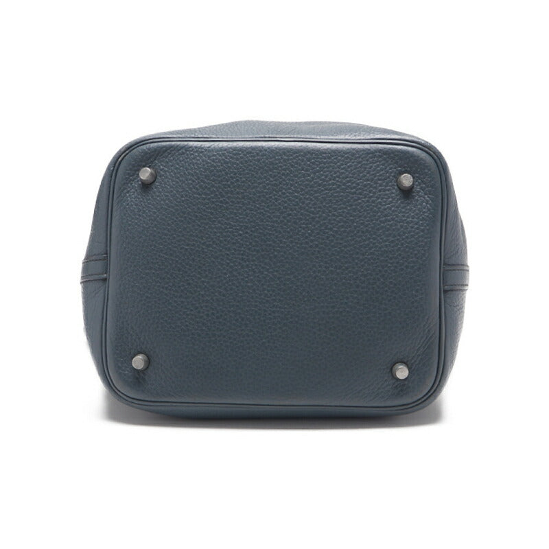 HERMES Tote Bag Picotin Rock MM Tryon Clemence Blue Orage Silver-Tone Hardware Pre-Owned - Vintage La Charme