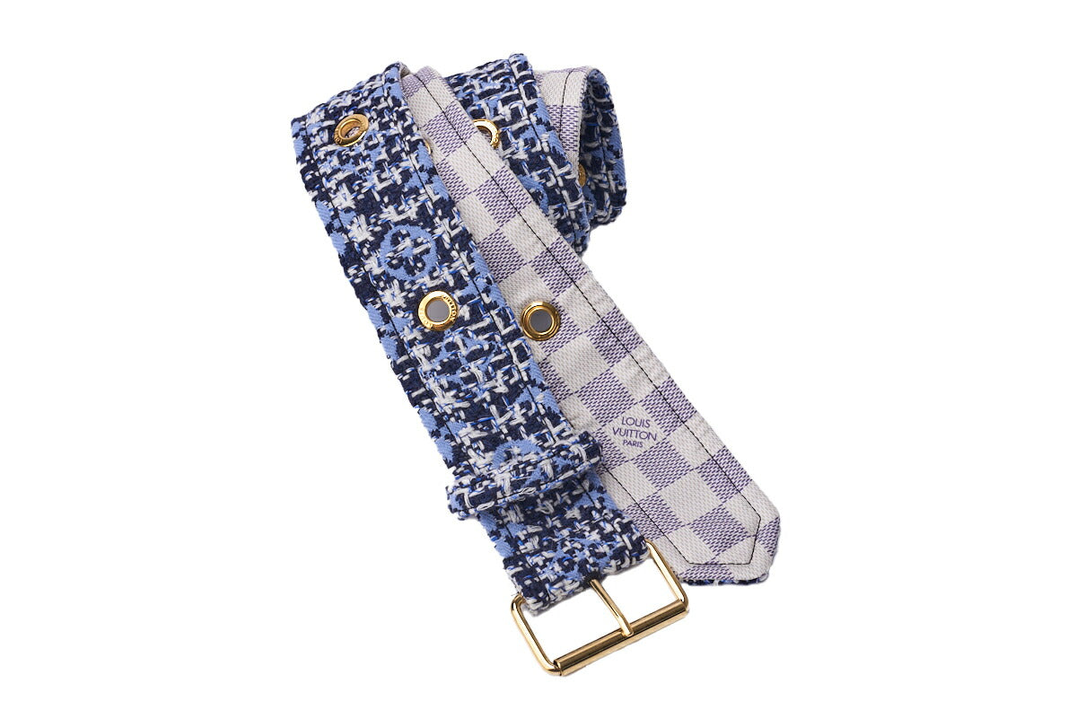 Louis Vuitton One Piece Dress, Monogram, Tweed, Blue, Gold-Tone Hardware, Pre-Owned - Vintage La Charme