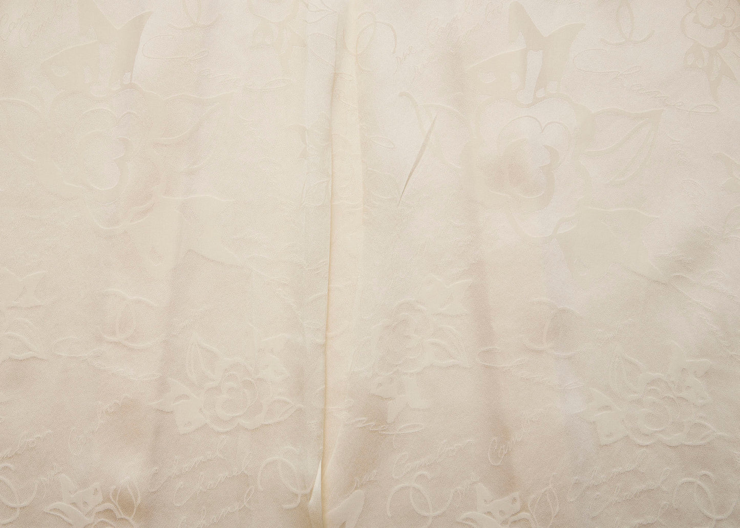 CHANEL Long Coat, Coco Button, Wool Nylon Silk Blend, Ivory, Gold-Tone Hardware, Pre-Owned - Vintage La Charme