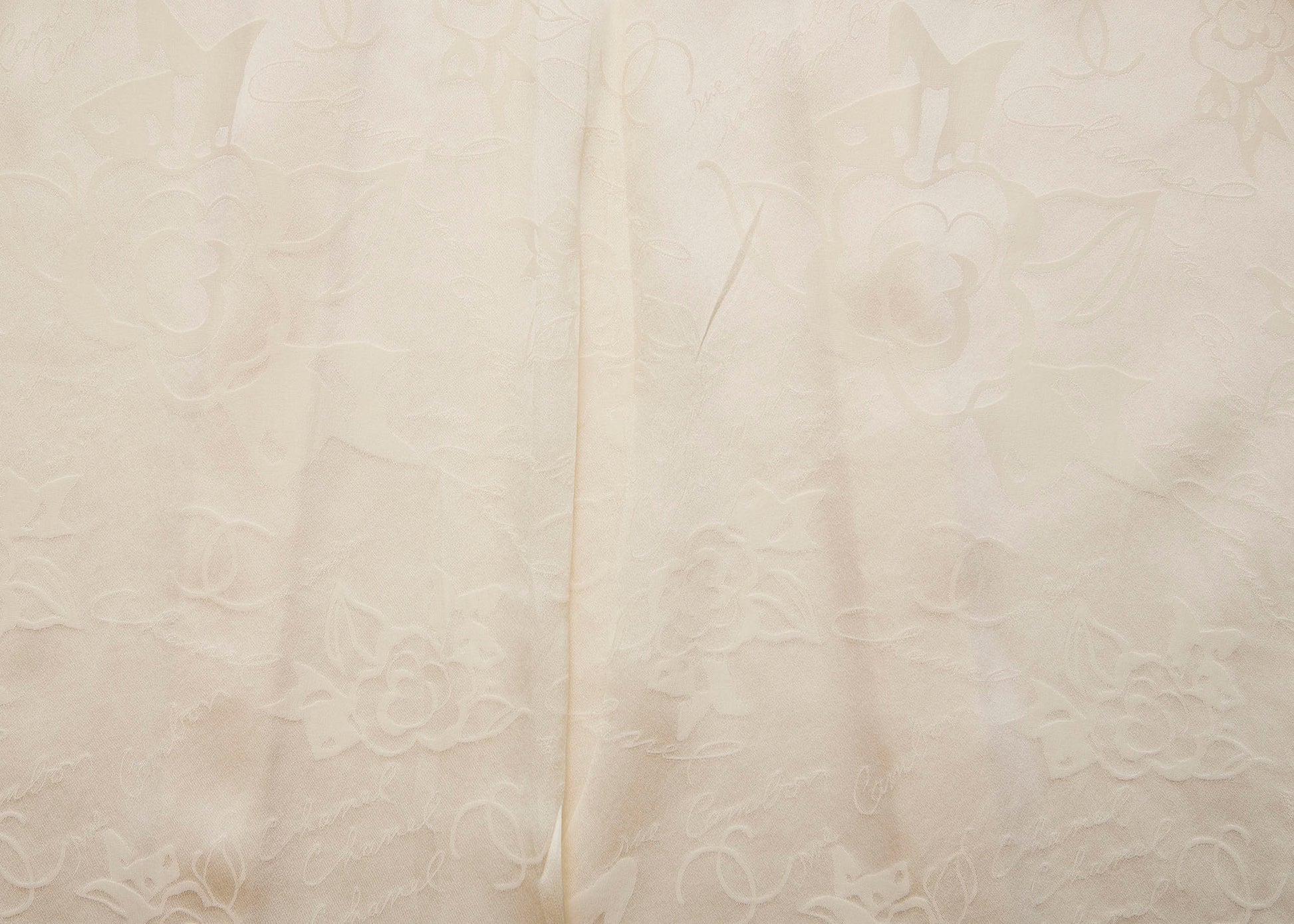 CHANEL Long Coat, Coco Button, Wool Nylon Silk Blend, Ivory, Gold-Tone Hardware, Pre-Owned - Vintage La Charme