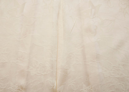 CHANEL Long Coat, Coco Button, Wool Nylon Silk Blend, Ivory, Gold-Tone Hardware, Pre-Owned - Vintage La Charme