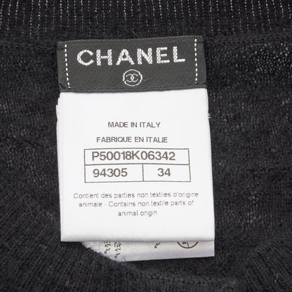 CHANEL Cardigan, Coco Button, Long Sleeve, Mohair Cashmere Blend, Black, Gold-Tone Hardware, Pre-Owned - Vintage La Charme