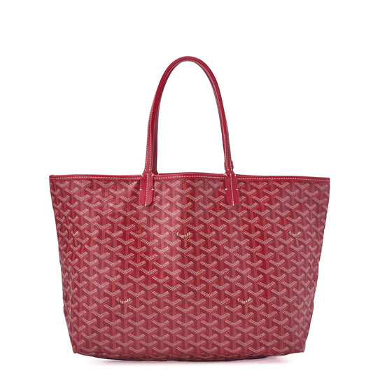 GOYARD Saint Louis PM Tote Bag, Coated Canvas, Red, Silver-Tone Hardware, Pre-Owned