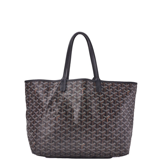 Goyard Saint Louis PM Tote Bag, Coated Canvas, Black, Silver-Tone Hardware, Pre-Owned