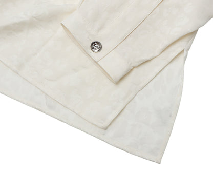 CHANEL Blouse, Long Sleeve, Leopard Ribbon, Silk, Ivory, Gold-Tone Hardware, Pre-Owned - Vintage La Charme