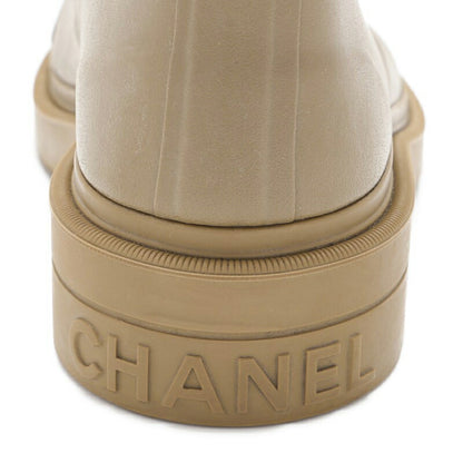 CHANEL Rain Boots, Coco Mark, Rubber, Khaki, Gold-Tone Hardware, Pre-Owned - Vintage La Charme