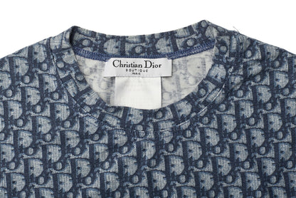 Dior T-Shirt, Sleeveless, Cut-and-Sew, Cotton, Blue, Silver-Tone Hardware, Pre-Owned - Vintage La Charme