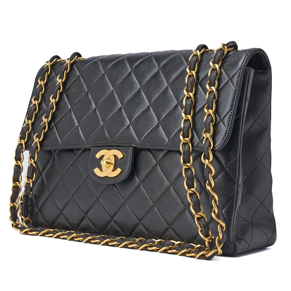 CHANEL Shoulder Bag, Deca Matelasse Turn Lock, Lambskin, Black, Gold-Tone Hardware, Pre-Owned - Vintage La Charme
