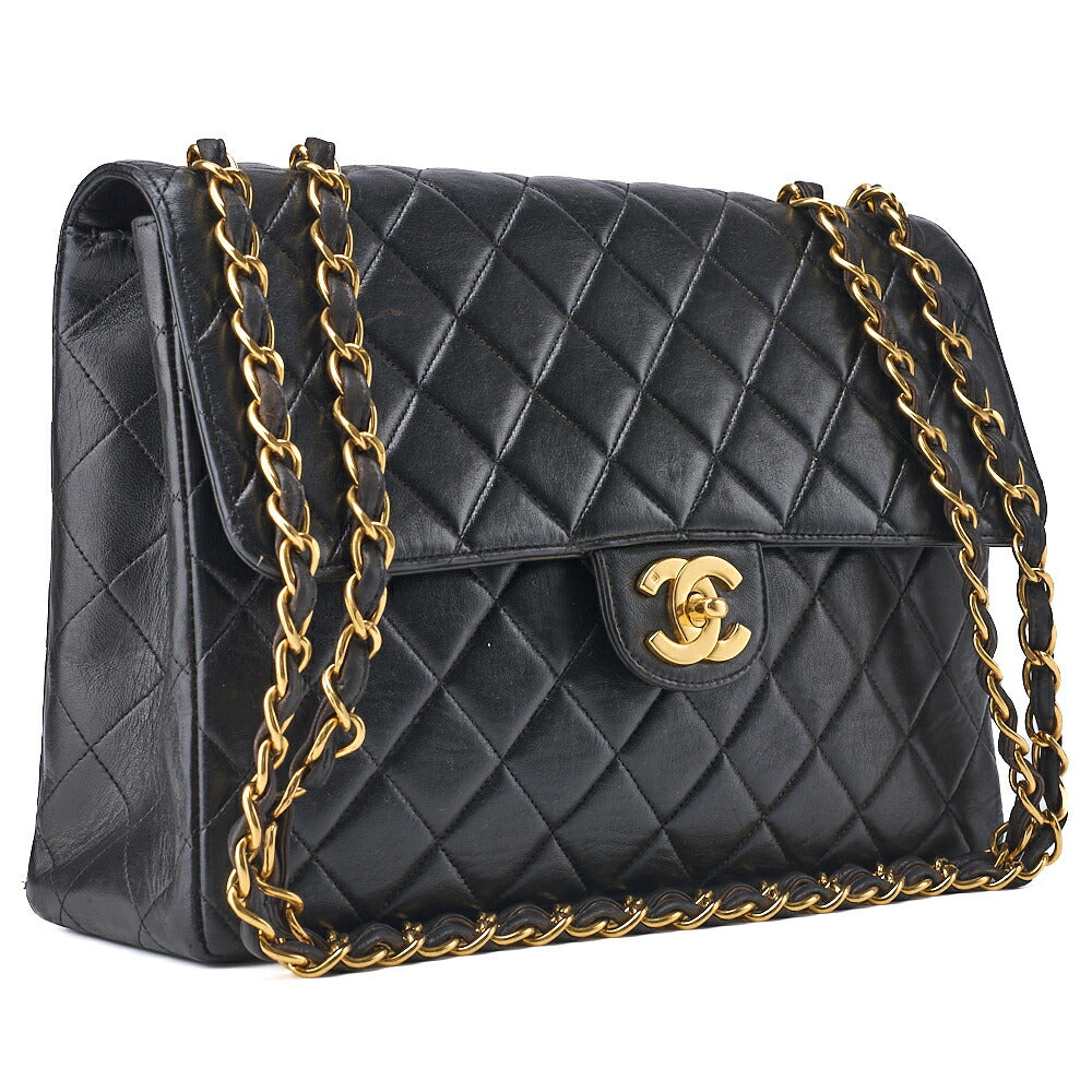 CHANEL Shoulder Bag, Deca Matelasse Turn Lock, Lambskin, Black, Gold-Tone Hardware, Pre-Owned - Vintage La Charme