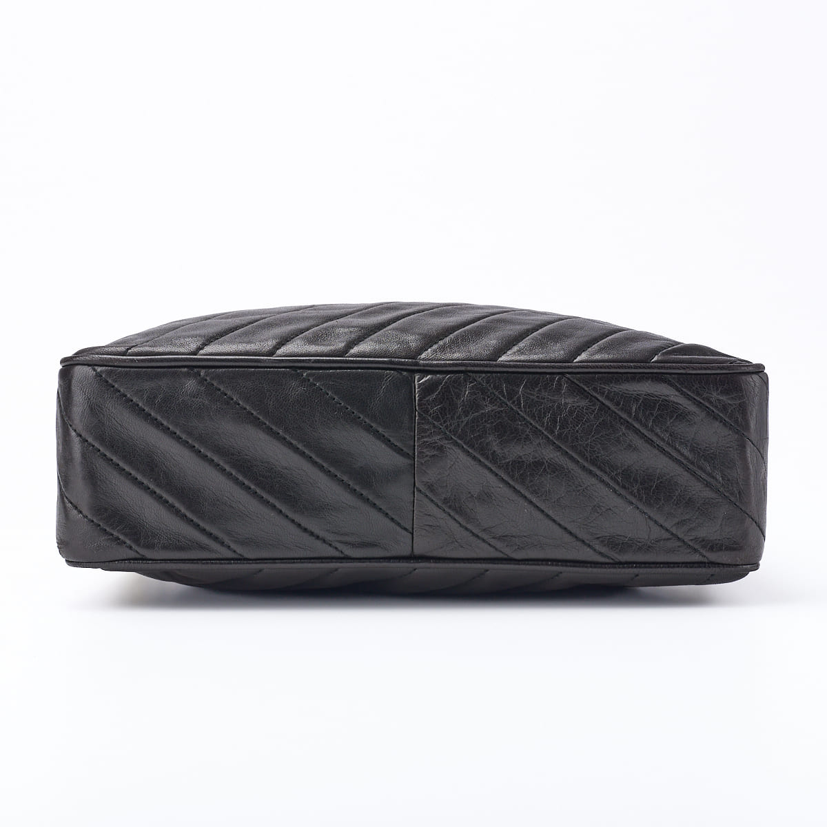 CHANEL Shoulder Bag, Bias Stitch, Coco Mark, Lambskin, Black, Gold-Tone Hardware, Pre-Owned - Vintage La Charme