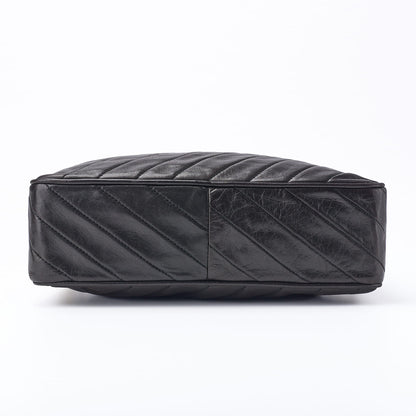CHANEL Shoulder Bag, Bias Stitch, Coco Mark, Lambskin, Black, Gold-Tone Hardware, Pre-Owned - Vintage La Charme
