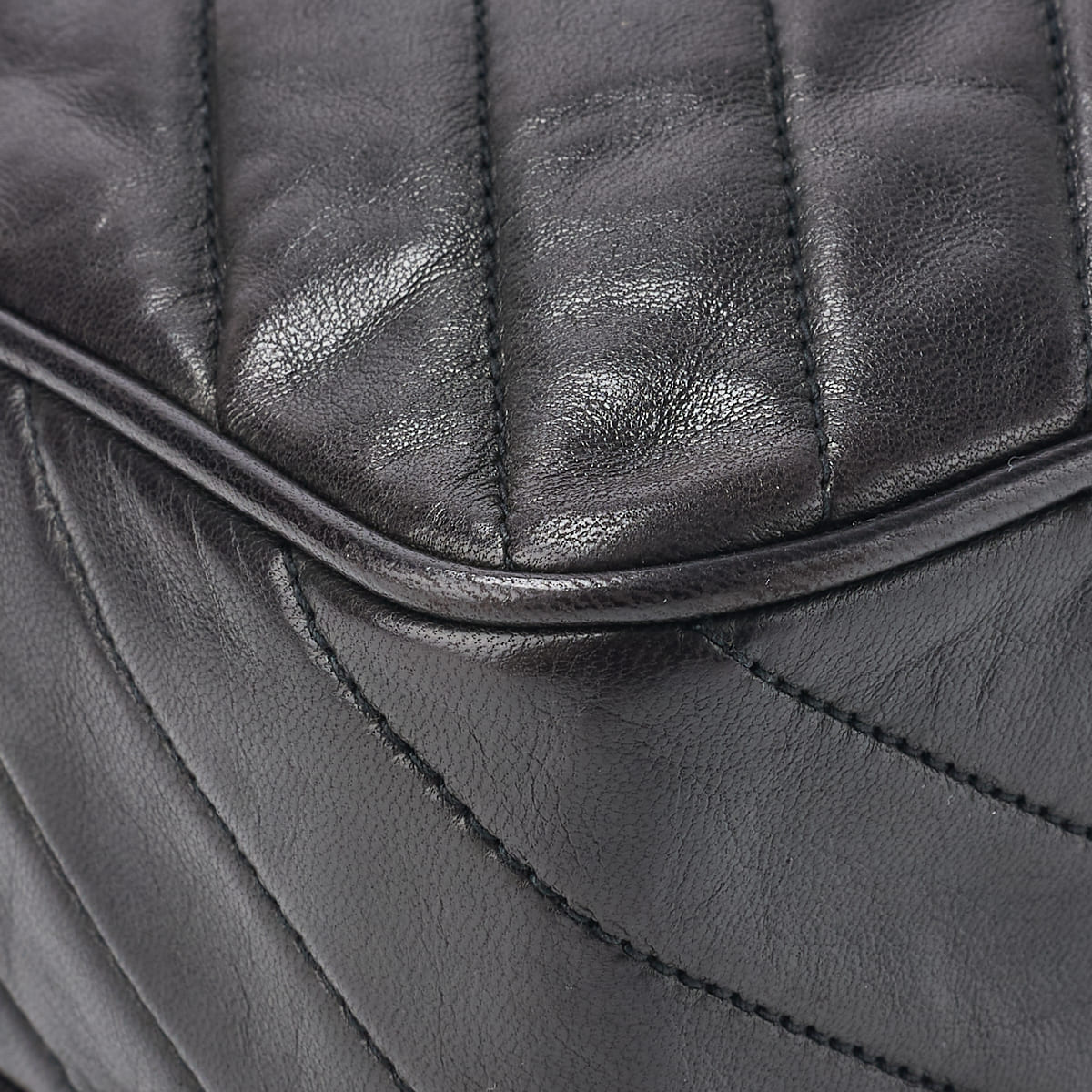 CHANEL Shoulder Bag, Bias Stitch, Coco Mark, Lambskin, Black, Gold-Tone Hardware, Pre-Owned - Vintage La Charme