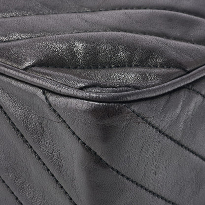 CHANEL Shoulder Bag, Bias Stitch, Coco Mark, Lambskin, Black, Gold-Tone Hardware, Pre-Owned - Vintage La Charme