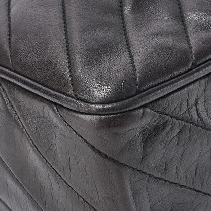 CHANEL Shoulder Bag, Bias Stitch, Coco Mark, Lambskin, Black, Gold-Tone Hardware, Pre-Owned - Vintage La Charme