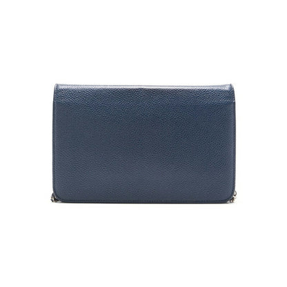 CHANEL Chain Wallet, Coco Mark, Folding, Caviar Skin, Navy, Gold-Tone Hardware, Pre-Owned - Vintage La Charme