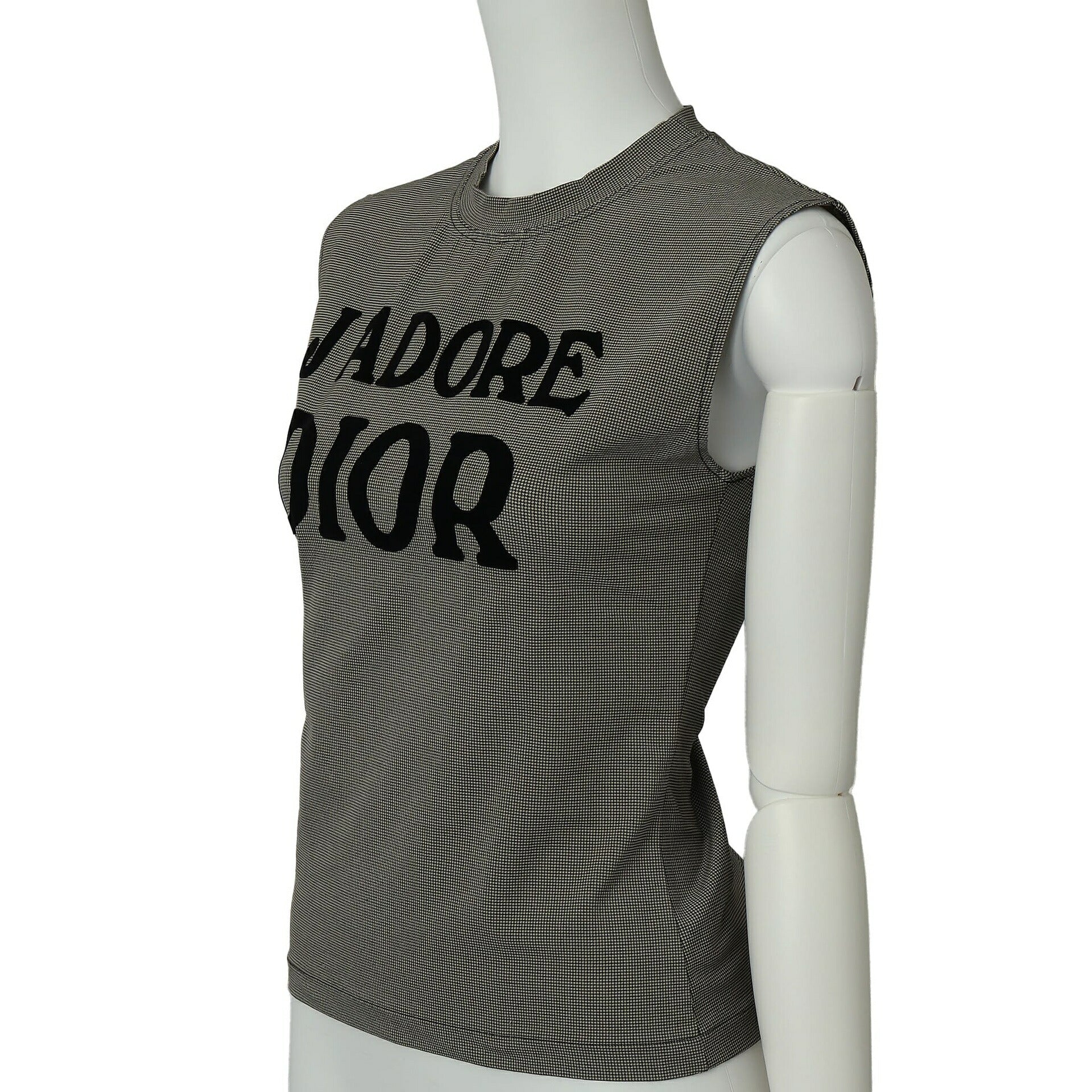 Dior T-Shirt, Staggered Design, 100 Percent Cotton, Black, Silver-Tone Hardware, Pre-Owned - Vintage La Charme