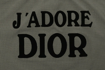 Dior T-Shirt, Staggered Design, 100 Percent Cotton, Black, Silver-Tone Hardware, Pre-Owned - Vintage La Charme