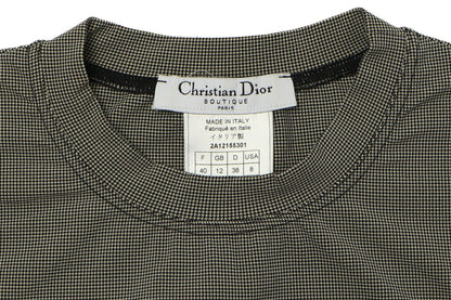 Dior T-Shirt, Staggered Design, 100 Percent Cotton, Black, Silver-Tone Hardware, Pre-Owned - Vintage La Charme