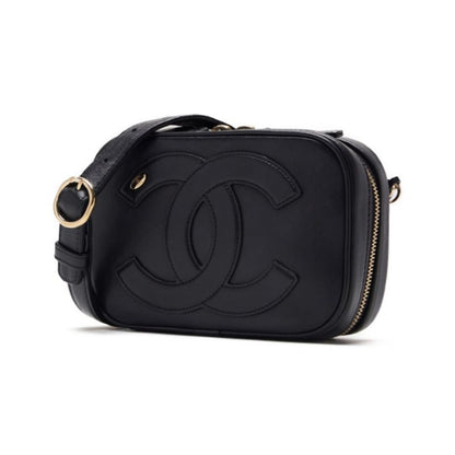 CHANEL Waist Pouch Shoulder Bag, Coco Mark, Lambskin, Black, Gold-Tone Hardware, Pre-Owned - Vintage La Charme