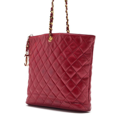 CHANEL Mini Boston Bag, Matelasse, Chain Shoulder, Lambskin, Red, Gold-Tone Hardware, Pre-Owned - Vintage La Charme