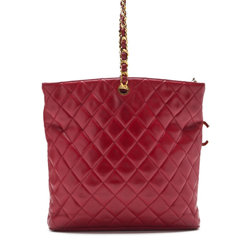 CHANEL Mini Boston Bag, Matelasse, Chain Shoulder, Lambskin, Red, Gold-Tone Hardware, Pre-Owned - Vintage La Charme