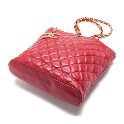 CHANEL Mini Boston Bag, Matelasse, Chain Shoulder, Lambskin, Red, Gold-Tone Hardware, Pre-Owned - Vintage La Charme