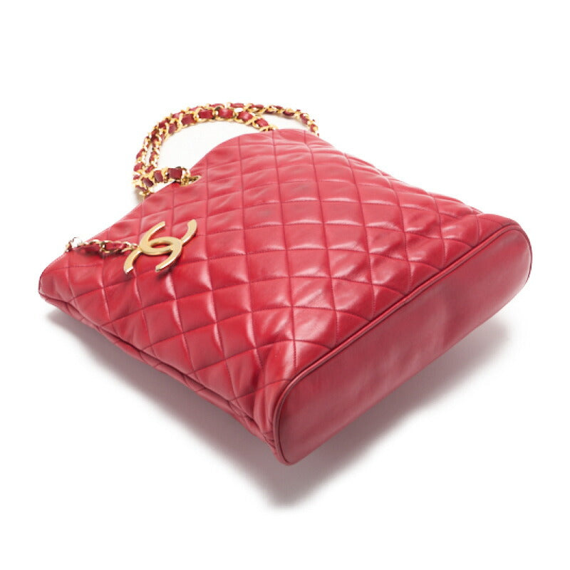 CHANEL Mini Boston Bag, Matelasse, Chain Shoulder, Lambskin, Red, Gold-Tone Hardware, Pre-Owned - Vintage La Charme