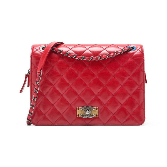CHANEL Mini Shoulder Bag, Matelasse Turn Lock Chain Shoulder, Vintage Calf, Black, Silver-Tone Hardware, Pre-Owned - Vintage La Charme