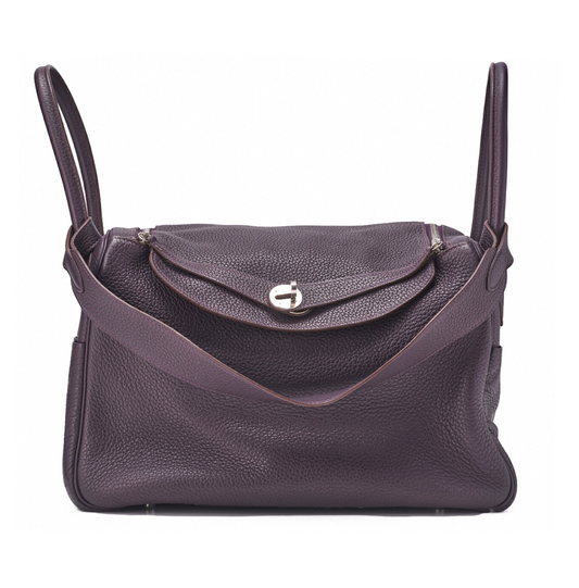 HERMES Lindy 34 Shoulder Bag Triyon Clemence Lesan Silver-Tone Hardware, Pre-Owned