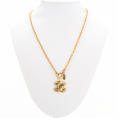CHANEL ネックレス ココマーク マトラッセ ゴールドメッキ ゴールド ゴールドトーン金具 中古品