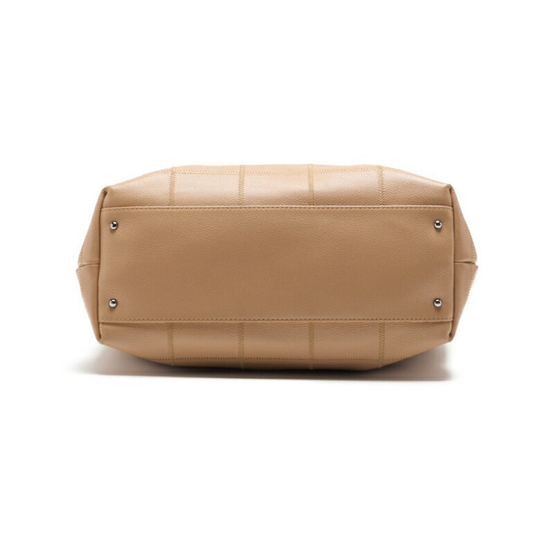 CHANEL Tote Bag Choco Bar Top Logo Caviar Skin Beige Silver-Tone Hardware Pre-Owned - Vintage La Charme