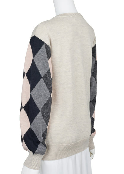 Dior Knitted Sweater Long Sleeve Cut Sew Top Wool Silk Multicolor Gold-Tone Hardware Pre-Owned - Vintage La Charme