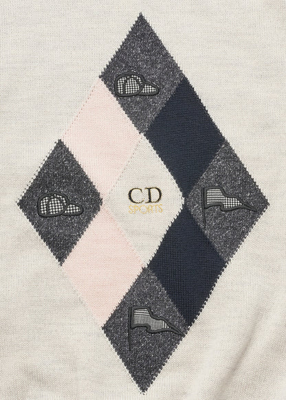 Dior Knitted Sweater Long Sleeve Cut Sew Top Wool Silk Multicolor Gold-Tone Hardware Pre-Owned - Vintage La Charme