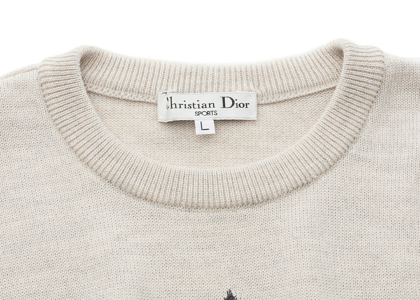 Dior Knitted Sweater Long Sleeve Cut Sew Top Wool Silk Multicolor Gold-Tone Hardware Pre-Owned - Vintage La Charme