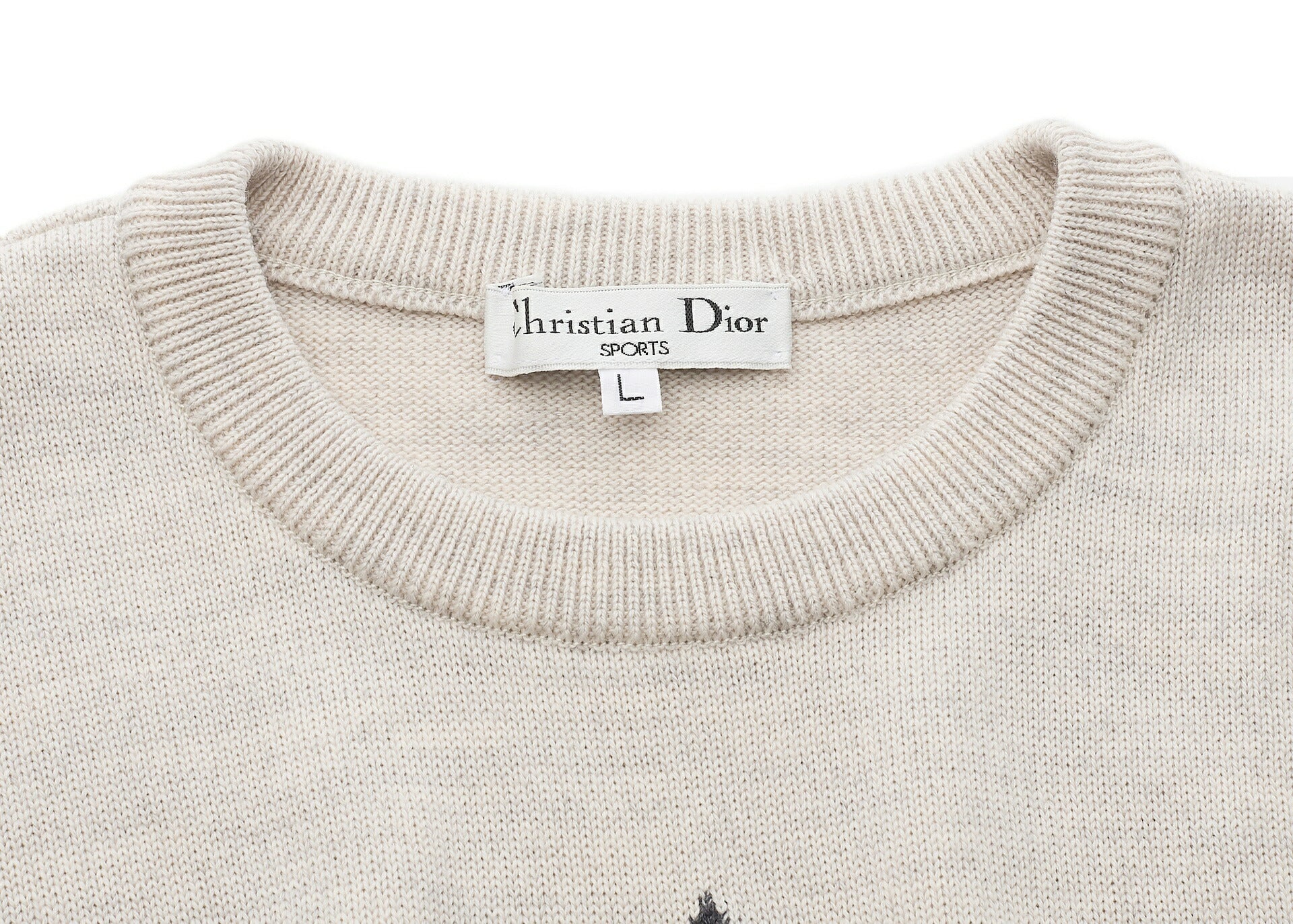 Dior Knitted Sweater Long Sleeve Cut Sew Top Wool Silk Multicolor Gold-Tone Hardware Pre-Owned - Vintage La Charme