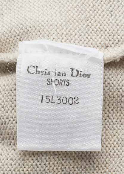 Dior Knitted Sweater Long Sleeve Cut Sew Top Wool Silk Multicolor Gold-Tone Hardware Pre-Owned - Vintage La Charme